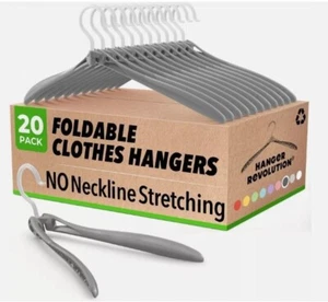 Foldable Cloth Hangers: Space-Saving, Durable, Lightweight (10-PACK) - Picture 1 of 8