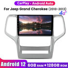 6+128G For 2010-2013 Jeep Grand Cherokee Gps Android 12 Carplay Car Radio Stereo