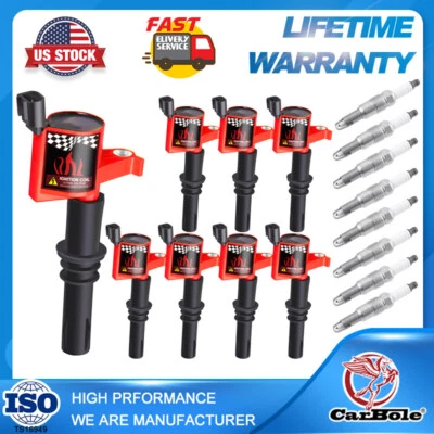 8Pack Ignition Coils and Platinum Spark Plugs For 2005-08 Ford F250 5.4L DG511 - Image 1 of 4