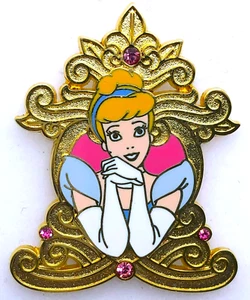 Alfiler comercial Disney 2008 - Cenicienta dulce con marco de joyas doradas - Imagen 1 de 2