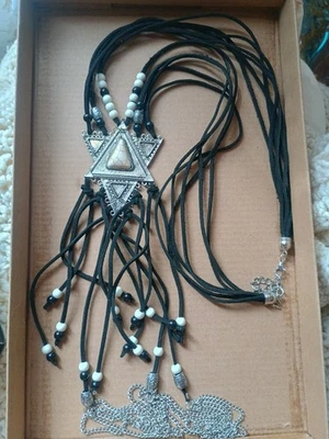  Corbata Western Heritage Silver Bolo México ágata ornamentada con cordón de gamuza negro 25" Foto 1 de 4