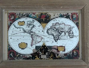 Nova Totivs Terrarvm Orbis Geographica AC Hydrographica World Foil Map 1977 - Picture 1 of 11