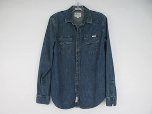 LUCKY BRAND Sawtooth Western Denim Dress Shirt Men's Size S - Picture 1 of 8