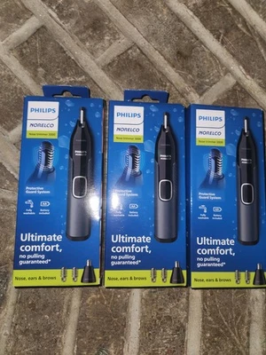 3 Lot Philips Norelco Nose Trimmer 3000 Washable Nose Ears and Eyebrows - Image 1 of 3