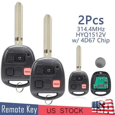 2 para Toyota 3B Mando a Distancia Coche Llavero FJ Cruiser 2008-2009 / Land Cruiser 2003-2007 Foto 1 de 4