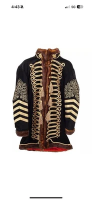 Chaqueta militar estilo Jimi Hendrix talla mediana. Lana negra con interior rojo Foto 1 de 3