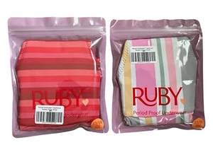 Lot of 2 Ruby Period Proof Underwear Traditional Hipster Youth Medium 13/14 - Picture 1 of 7