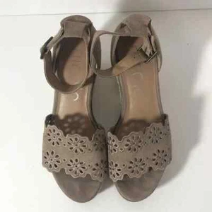 Nicole Nice Sandals Womens 8.5 M Nice Espadrilles Wedge Heels Pink Taupe Leather - Picture 1 of 7