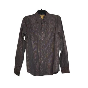 Y-Chrome Mens Western Shirt Size Medium Plum Floral Pattern Button Front - Picture 1 of 4