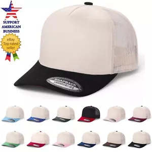 Gorra de béisbol para hombre Snapback tamaño ajustable malla camionero sombrero gamuza visera lisa - Imagen 1 de 18