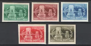 Hungary 1949. Bridge set, IMPERF. MNH (**) Michel: 1059-1063 B - Picture 1 of 1