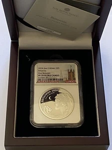 2024 Great Britian 2 Oz Silver Britannia Pf 70 Ultra Cameo - Picture 1 of 3