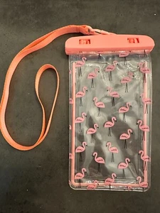 PINK FLAMINGO Impermeable Subacuático Bolsa Seca Estuche Transparente para Teléfono Celular - Imagen 1 de 5