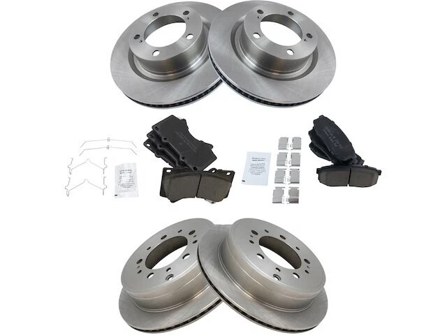 Kit de pastillas de freno y rotor delanteras y traseras TRQ 16RG93V para Toyota Tundra 2007-2020 Foto 1 de 1