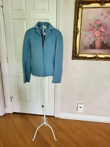 NEW Talbots Women 100% wool baby blue open front jacket Coat Size 6 - Picture 1 of 10