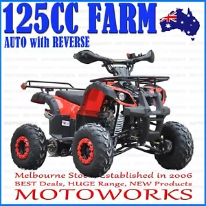 125cc FARM AUTO WITH REVERSE ATV QUAD Dirt Bike Gokart 4 Wheeler Buggy kids red - Picture 1 of 18