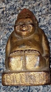 Antik C. 1909-1912 Gusseisen Billiken Glücksbank Patent #39603 - Bild 1 von 6