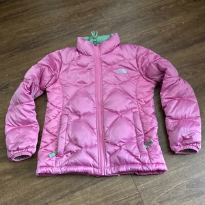 The North Face 550 Puffer Jacket Pink Girl size Medium - Picture 1 of 7
