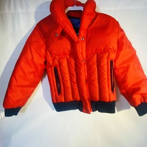 Vintage 1970 Womens JC Penney Ski Apparel red puffer ski jacket Nylon Snow Small - Picture 1 of 12