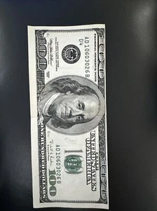 ERROR Cut - 1996 One Hundred Dollar Bill Treasury Note - Misaligned Or Miscut - Picture 1 of 8