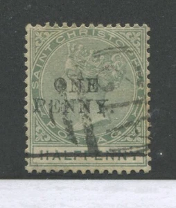 St. Christopher QV 1887 1d on 1/2d  used - Picture 1 of 1
