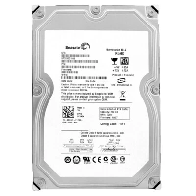 Hard Drive Dell 0CX424 ST3250310NS 250GB 32MB SATA ES.2 3.5'' Inch - Image 1 of 4