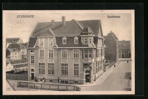 Sterkrade, Straßenpartie mit der Sparkasse, Ansichtskarte - Bild 1 von 2
