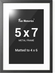 Fun Memories 5x7 Bilderrahmen schwarz - 5 x 7 Metall Bilderrahmen mit 4x6 - Bild 1 von 7