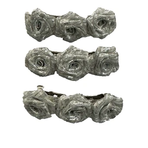 NEW hair accessories silver roses flowers set of 3 - Picture 1 of 3