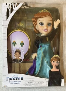NEW DISNEY  FROZEN II ANNA THE SNOW QUEEN DOLL & ACCESSORY 15 INCH SET AGES 4+ - Picture 1 of 3