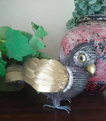 Alexander Blazquez Metal Bird Sculpture Brutalist Brass Tin Artist Mexico - Image 1 of 4