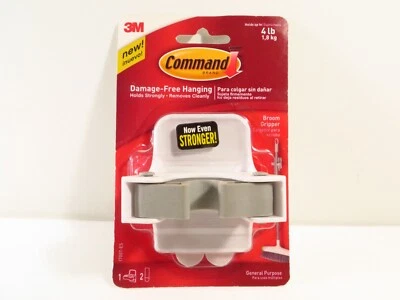 3M Scotch 17007-ES Command Broom Hanger 1 件装 白色 * 全新! 很棒的产品! — 第 1/2 张图片