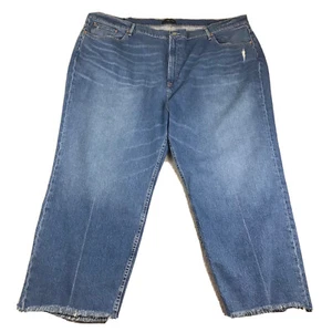 Able Jeans Womens 24W Blue Denim Raw Hem Straight Leg Crop Length Capris NWT - Picture 1 of 15