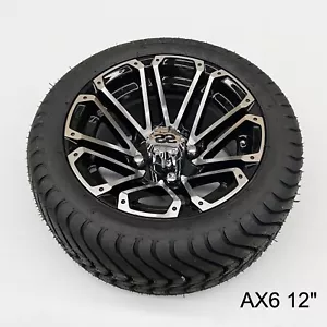 GOLF CAR CART 12" MAG WHEELS. LOW PROFILE TYRES. MODEL AX6. FITS STANDARD CARTS - Picture 1 of 1