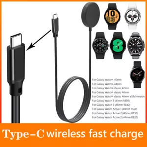 Cable de carga para Samsung Galaxy Watch 3 4 5 Active 2 imán inductivo cable TIPO C - Imagen 1 de 16