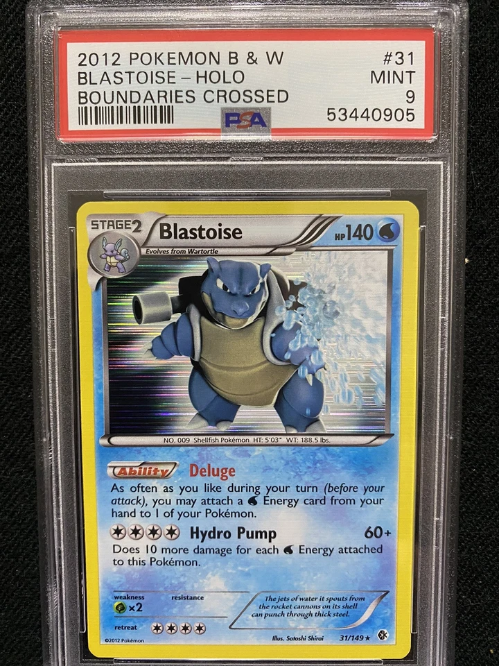 2012 Pokemon Black & White Boundaries Crossed Blastoise Holo 31/149 PSA 9 Mint - Image 1 of 1