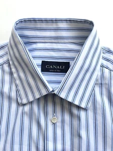 Men’s CANALI Dress Button down Shirt Plaid Cotton Size 41/16 - Picture 1 of 11