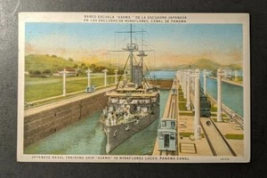 Vintage Japanese Naval Training Ship Asama Panama RPPC Cover to NY USA Overprint - Picture 1 of 2
