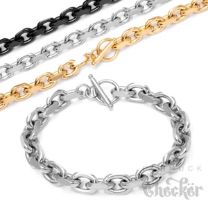 XL Set Ankerkette & Armband Edelstahl silber gold schwarz dicke Herren Halskette - Bild 1 von 24