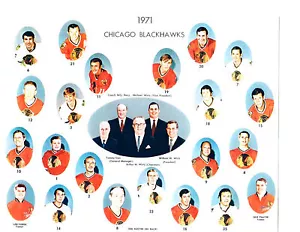 1971 CHICAGO BLACKHAWKS 8X10 TEAM PHOTO HULL MIKITA HOCKEY ILLINOIS NHL - Picture 1 of 1