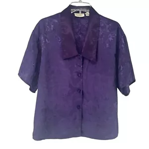 Pigiama Victorias Secret etichetta oro vintage viola taglia S pigiama setoso con bottoni - Foto 1 di 8