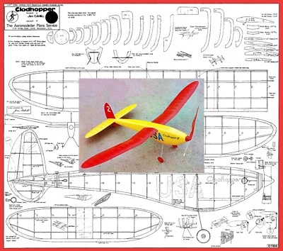 Model Airplane Plans (FF): Clodhopper II 47" Wakefield RP by Jim Cahill - Image 1 of 3