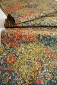 Vintage Japanese Kimono Silk Fabric Gold Crepe Patchwork 105cm(42") - Picture 1 of 12