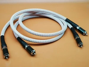 1 par de cable de audio RCA de cobre plateado 7N cable de interconexión analógico - Imagen 1 de 4