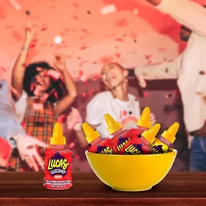 Lucas Gusano Fruity Chamoy Flavored Liquid Spicy Candy, 1.26oz - 10 Pieces Pack - Picture 1 of 10