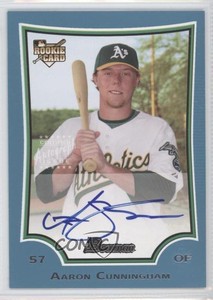 2009 Bowman Blue /500 Aaron Cunningham #224 Rookie Auto RC