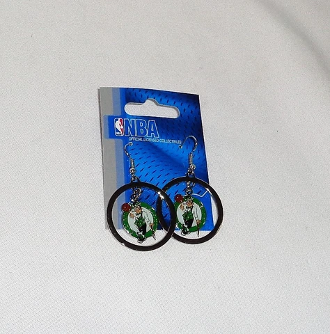 New NBA Boston Celtics Earrings Pair Loop Hoops Dangle Type Garden FREESHIP Cover