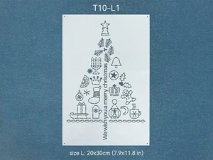 Christmas Tree Sashiko Stencil | Embroidery & Quilting Pattern Template - Picture 1 of 5
