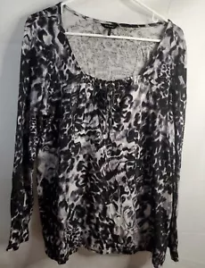 Daisy Fuentes Blouse Women's Size Large Long Sleeve Pullover 100% Cotton - Picture 1 of 13