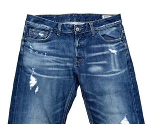 G-Star '3301 LOW TAPERED RL' Selvedge Medium Aged Destroy Jeans Size W34 L36. - Picture 1 of 14